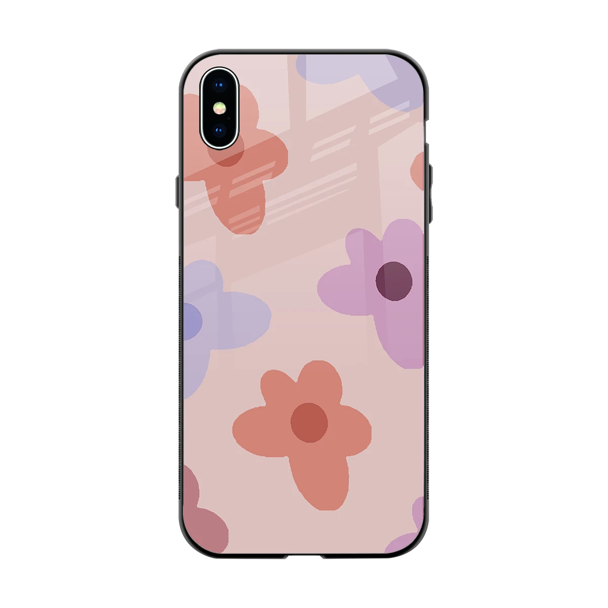 Floral Caramel back phone cover | glass case for iphone xs max