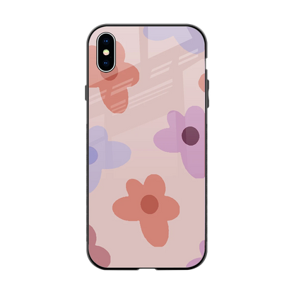 Floral Caramel back phone cover | glass case for iphone xs max