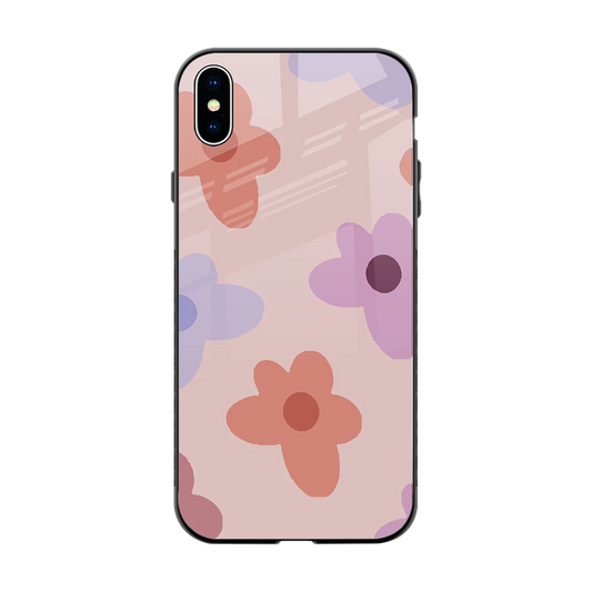 Floral Caramel back phone cover | glass case for iphone xs max