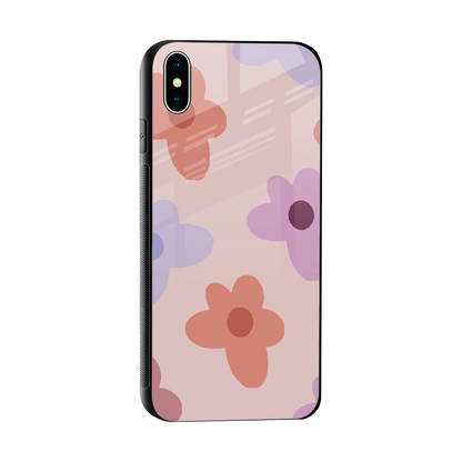 Floral Caramel sleek iphone xs max cover with tempered glass back and TPU edges