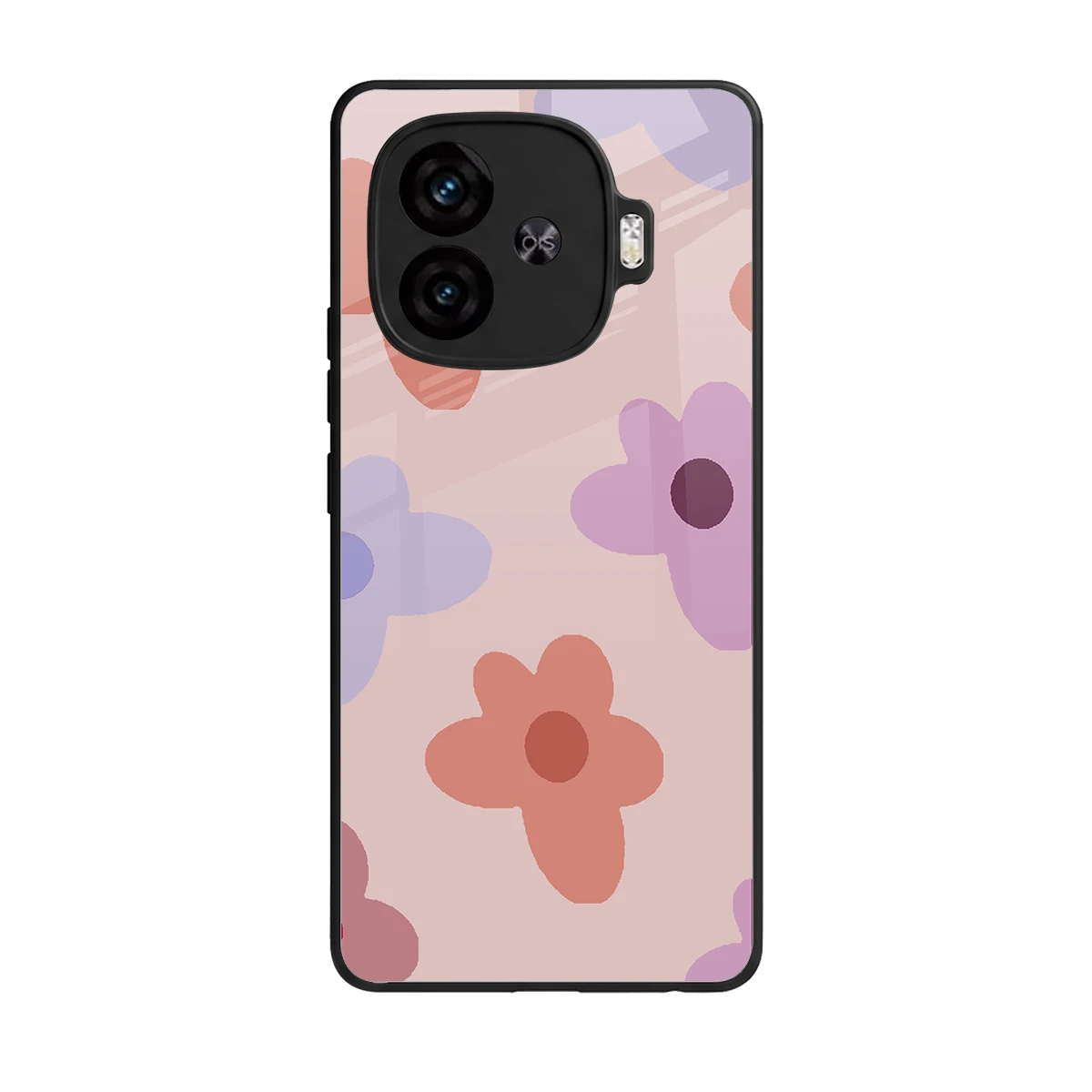 Floral Caramel back phone cover | glass case for iqoo neo 10r 5g
