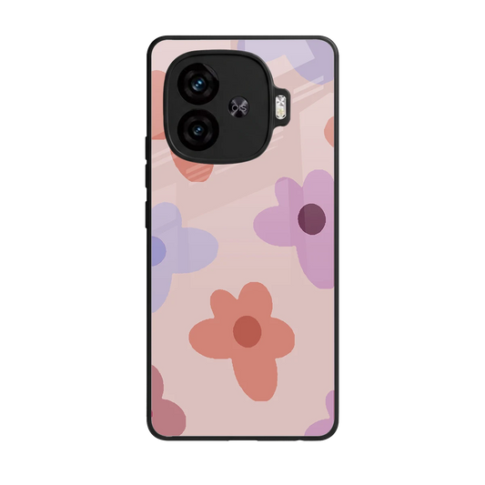 Floral Caramel back phone cover | glass case for iqoo neo 10r 5g