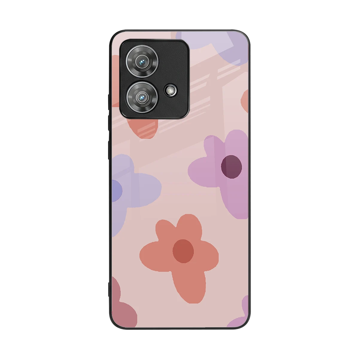 Floral Caramel back phone cover | glass case for motorola edge 40 neo 5g