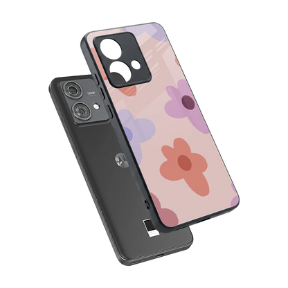 Floral Caramel sleek motorola edge 40 neo 5g cover with tempered glass back and TPU edges