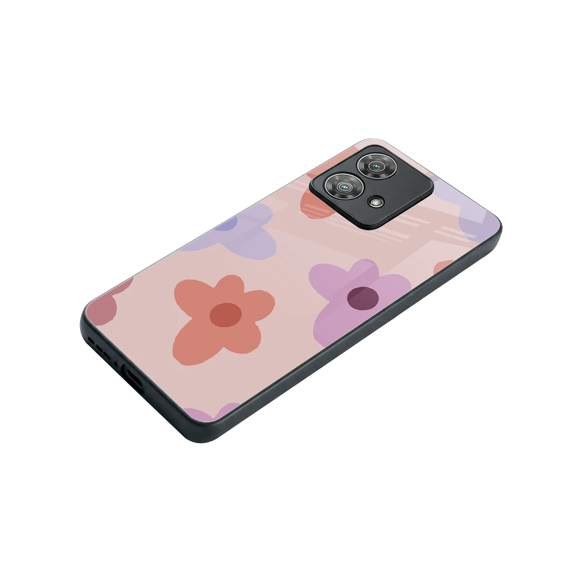 Floral Caramel stylish phone case for motorola edge 40 neo 5g | glossy glass and slim fit