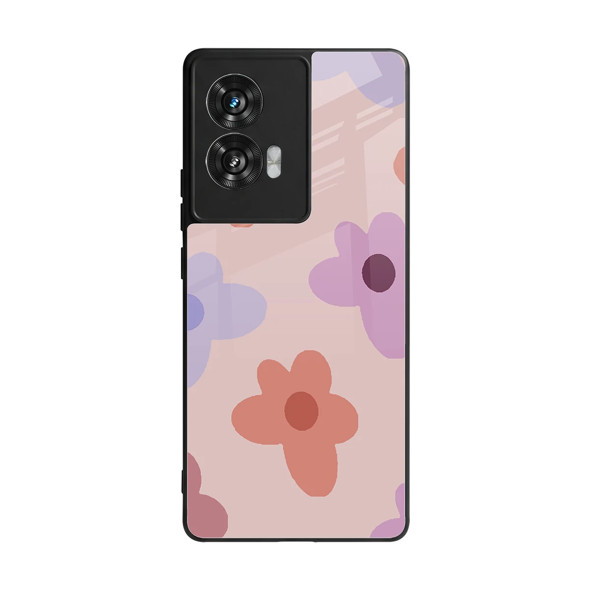 Floral Caramel back phone cover | glass case for motorola edge 50 fusion