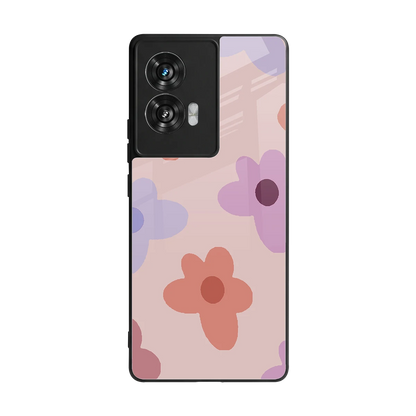 Floral Caramel back phone cover | glass case for motorola edge 50 fusion