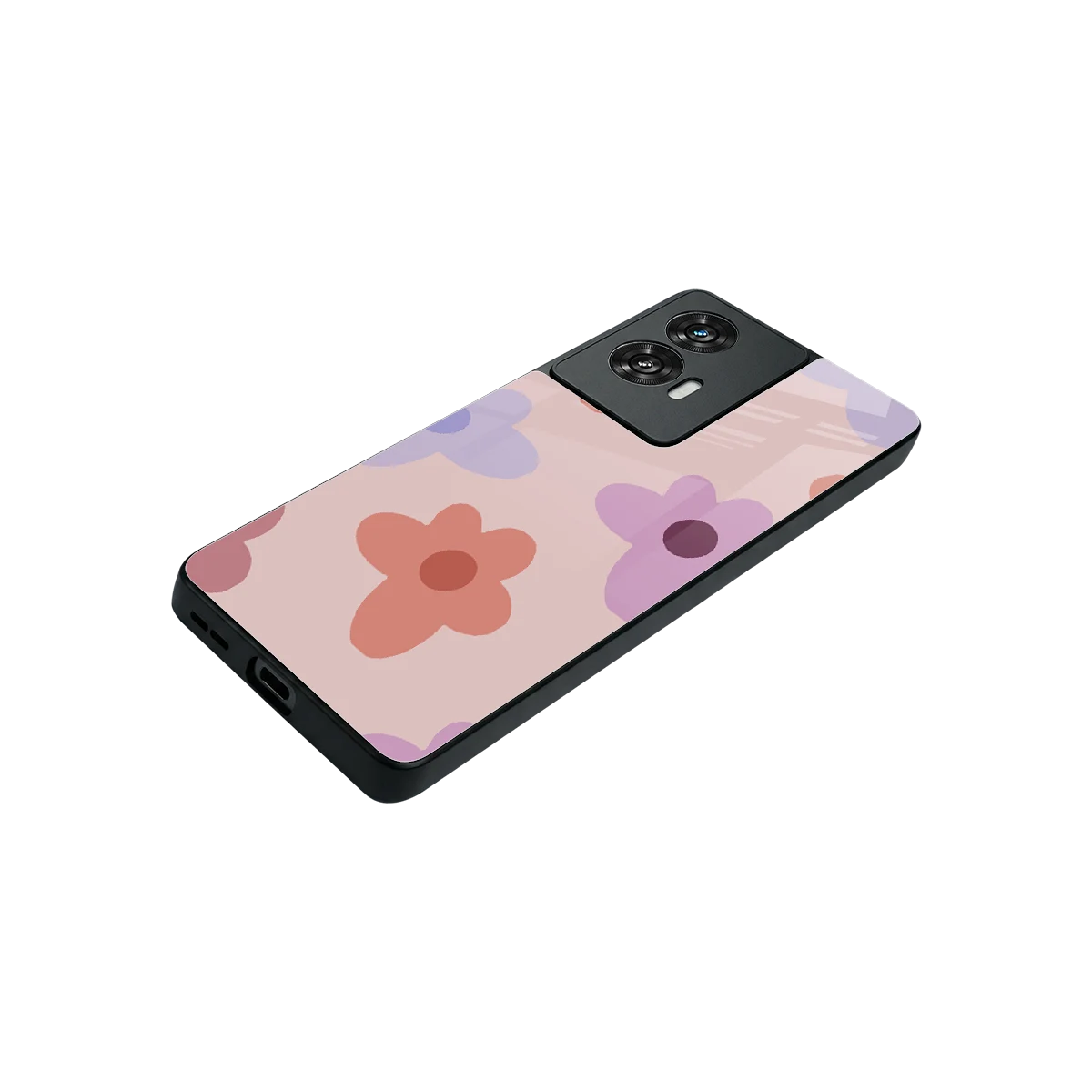 Floral Caramel stylish phone case for motorola edge 50 fusion | glossy glass and slim fit