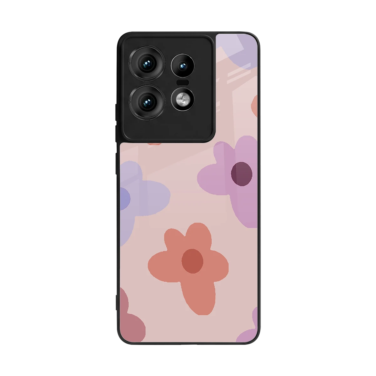 Floral Caramel back phone cover | glass case for motorola edge 50 pro