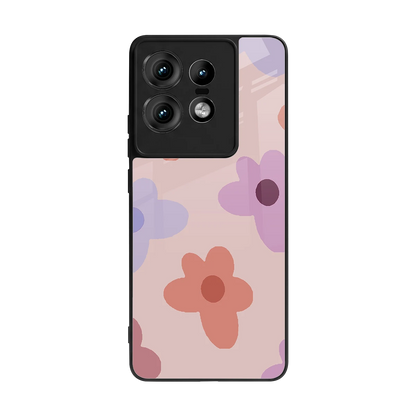 Floral Caramel back phone cover | glass case for motorola edge 50 pro