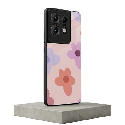Floral Caramel motorola edge 50 pro mobile cover | shockproof glass phone case