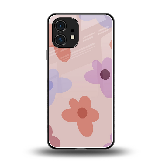 Floral Caramel back phone cover | glass case for nothing phone 1