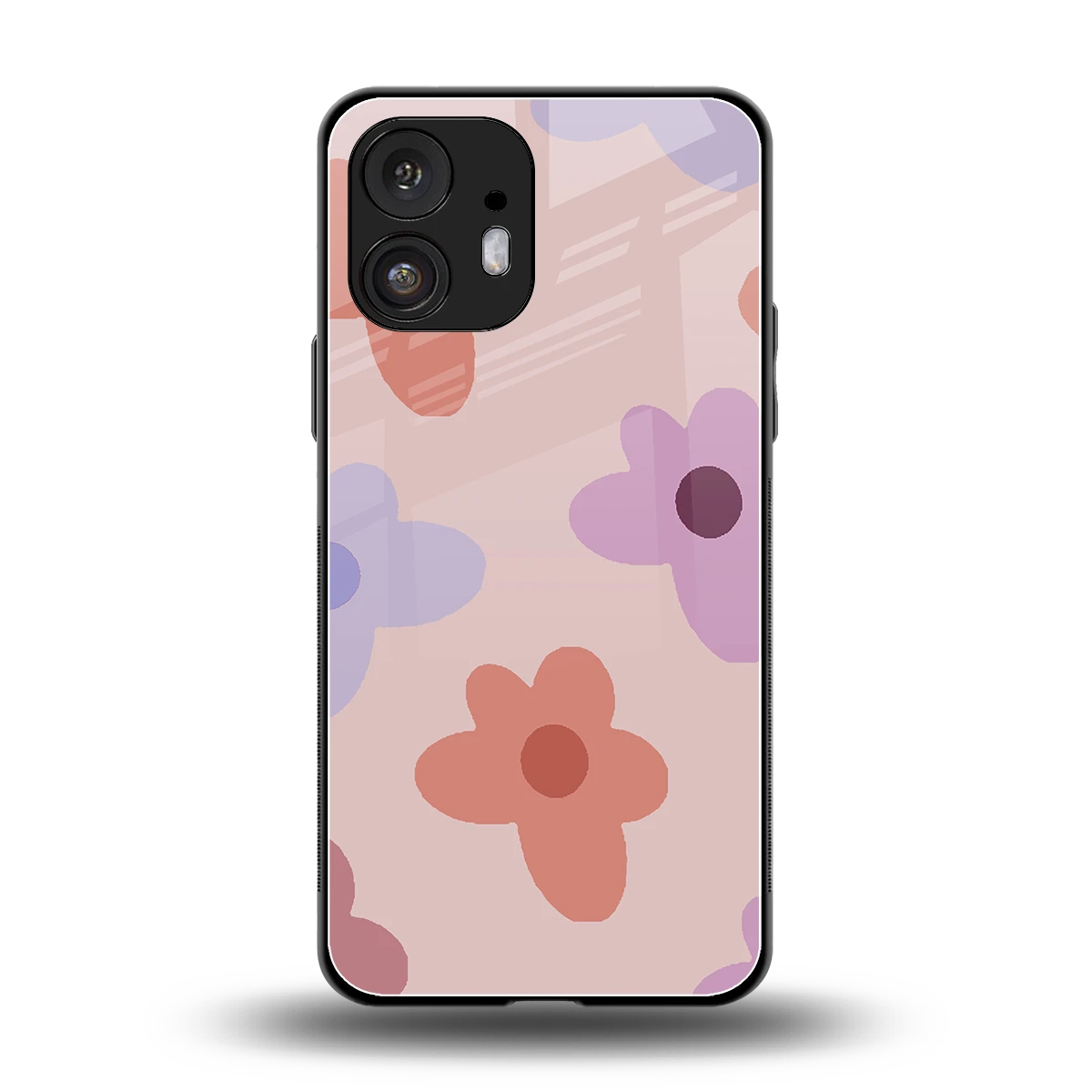 Floral Caramel back phone cover | glass case for nothing phone 2