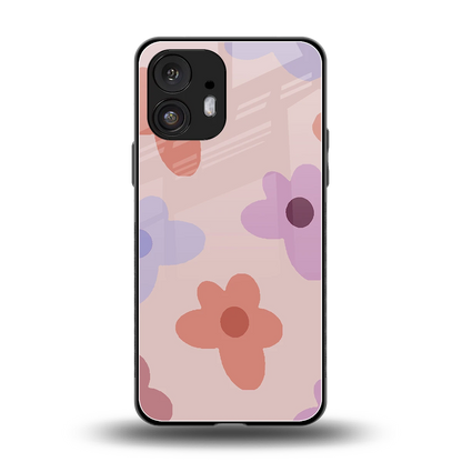 Floral Caramel back phone cover | glass case for nothing phone 2
