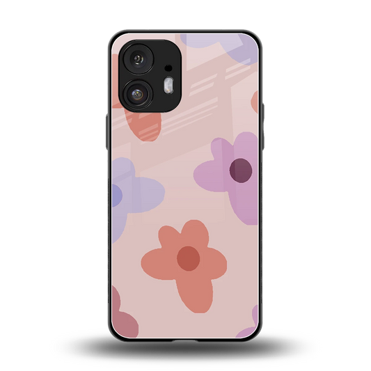 Floral Caramel back phone cover | glass case for nothing phone 2