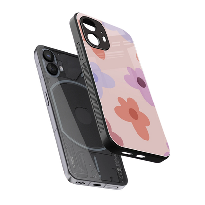 Floral Caramel sleek nothing phone 2 cover with tempered glass back and TPU edges