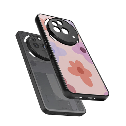 Floral Caramel sleek nothing phone 3a pro cover with tempered glass back and TPU edges