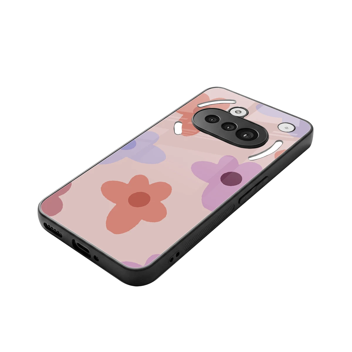 Floral Caramel stylish phone case for nothing phone 3a | glossy glass and slim fit