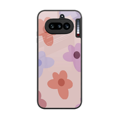Floral Caramel back phone cover | glass case for nothing phone 4a