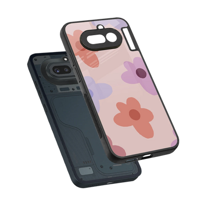 Floral Caramel sleek nothing phone 4a cover with tempered glass back and TPU edges