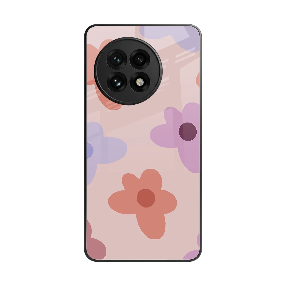 Floral Caramel back phone cover | glass case for oneplus 13r