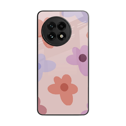Floral Caramel back phone cover | glass case for oneplus 13r