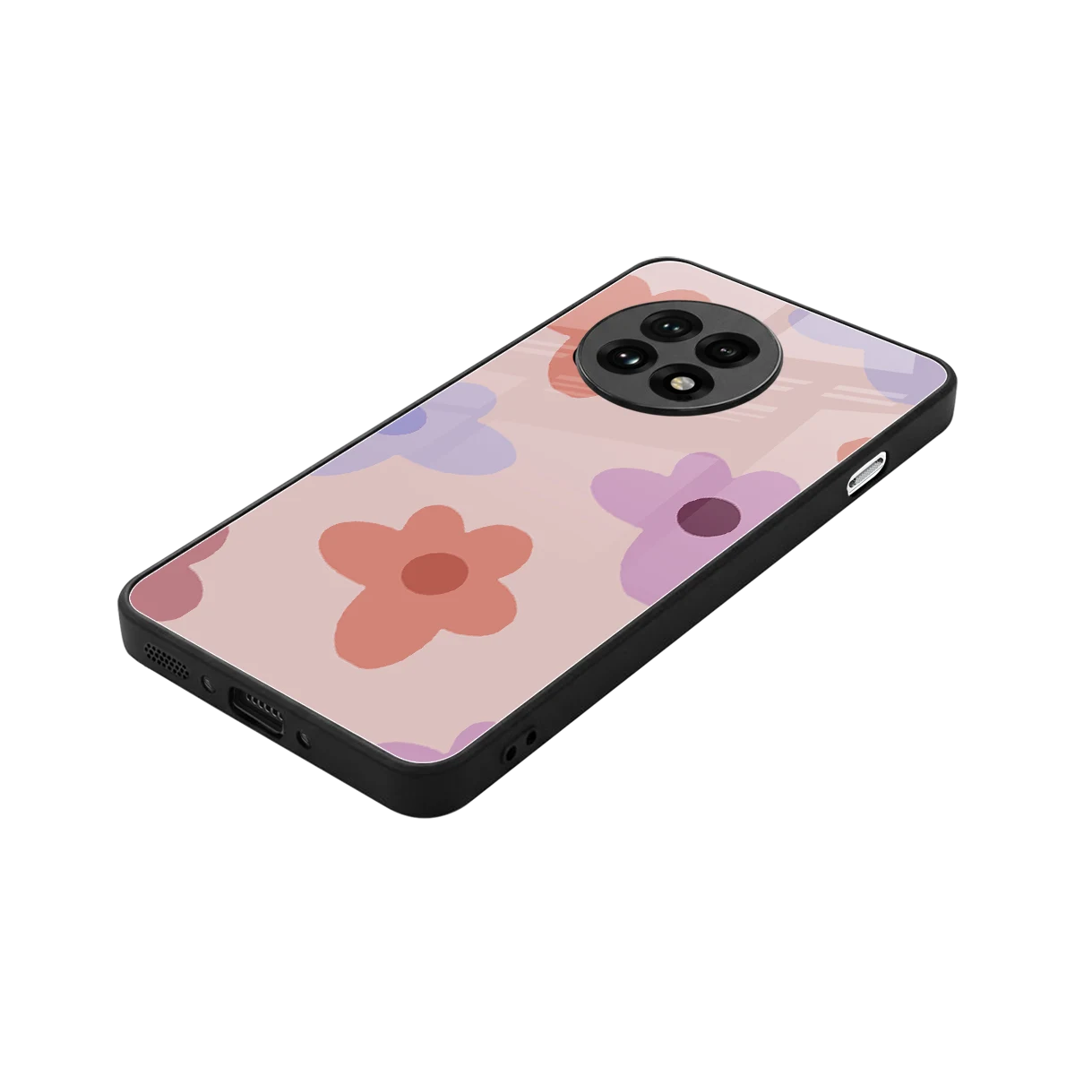 Floral Caramel stylish phone case for oneplus 13r | glossy glass and slim fit