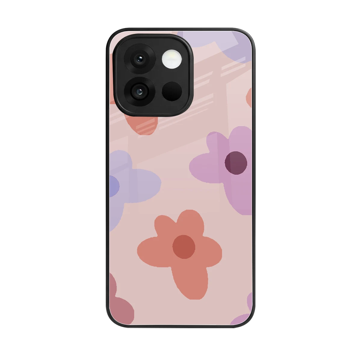 Floral Caramel back phone cover | glass case for oneplus 13s
