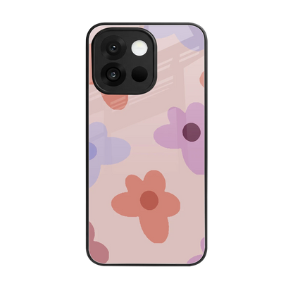Floral Caramel back phone cover | glass case for oneplus 13s