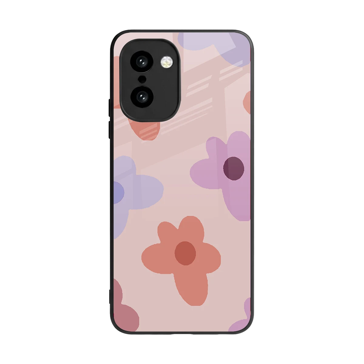 Floral Caramel back phone cover | glass case for oneplus 15r