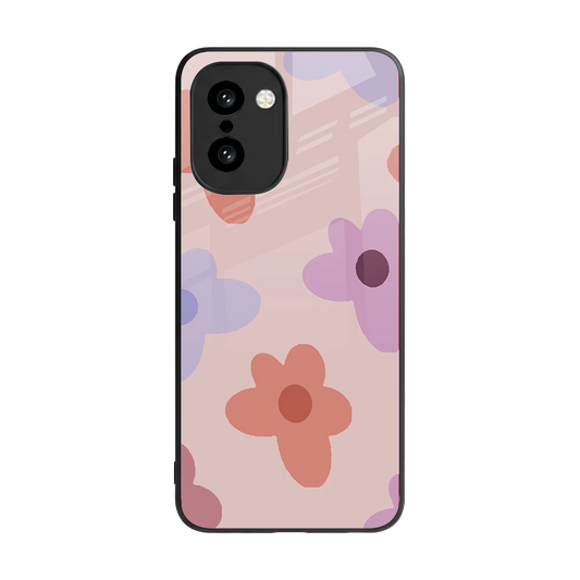 Floral Caramel back phone cover | glass case for oneplus 15r