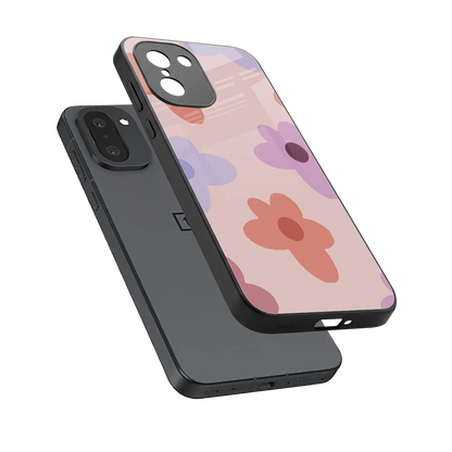 Floral Caramel sleek oneplus 15r cover with tempered glass back and TPU edges