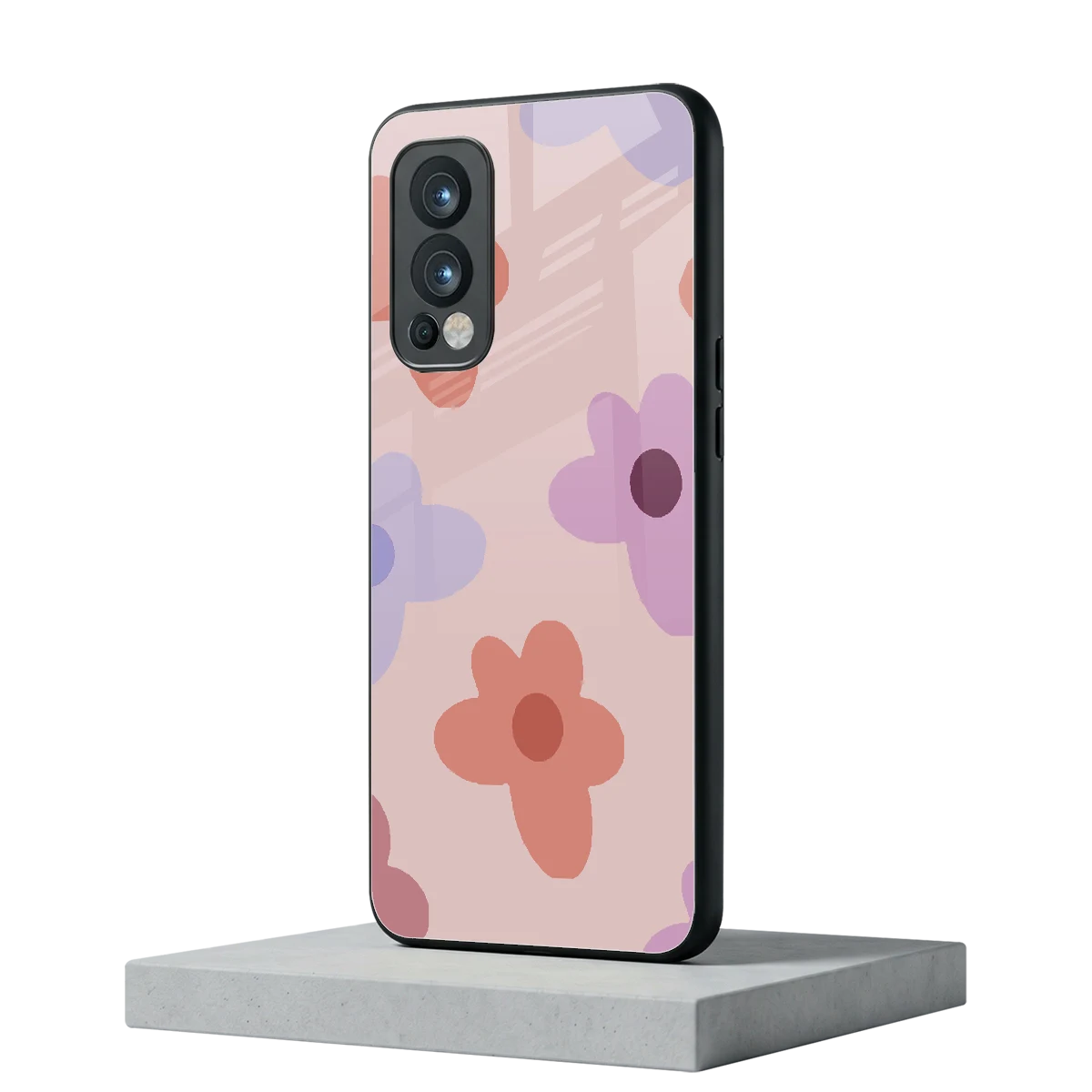 Floral Caramel oneplus nord 2 mobile cover | shockproof glass phone case