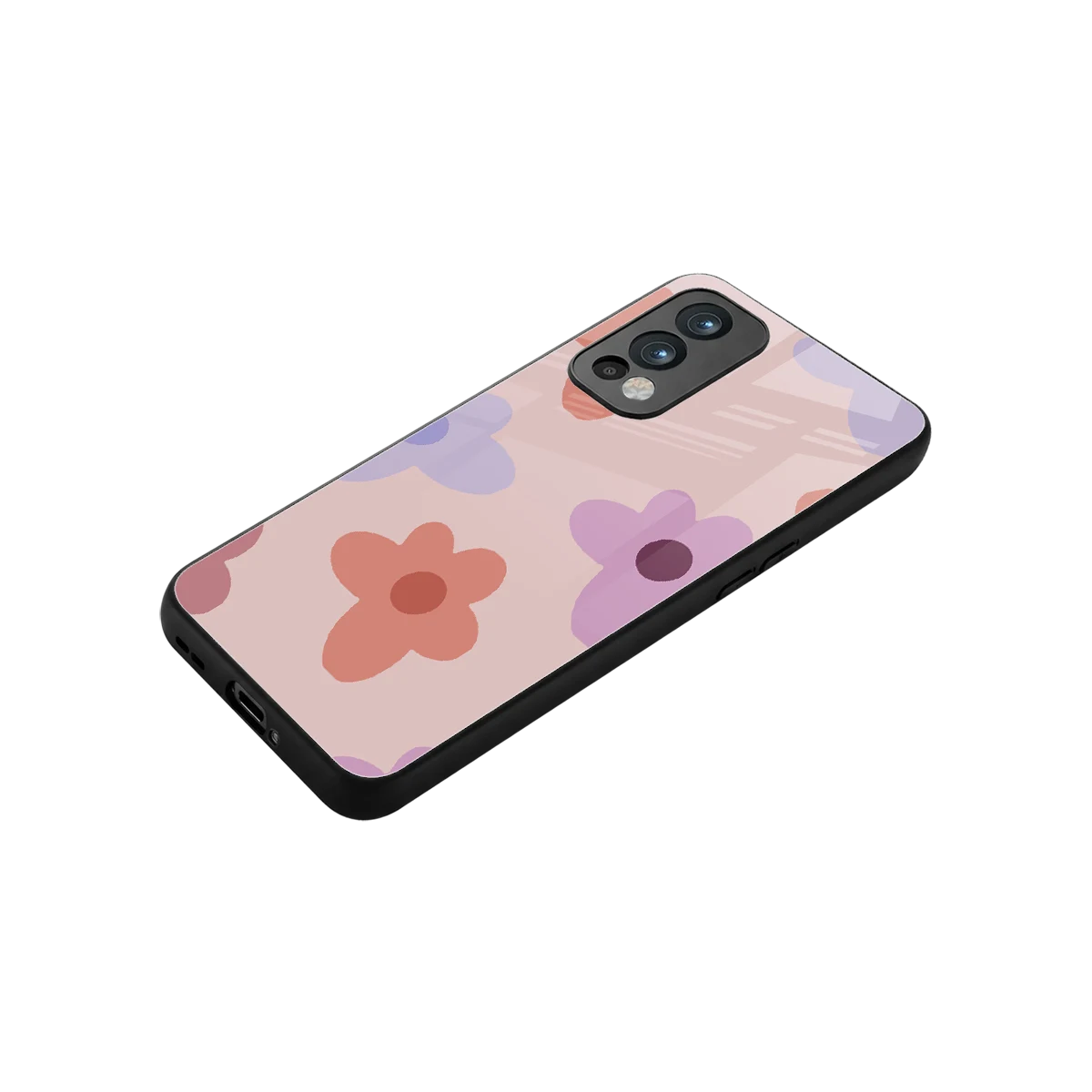 Floral Caramel stylish phone case for oneplus nord 2 | glossy glass and slim fit