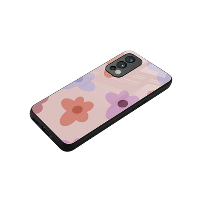 Floral Caramel stylish phone case for oneplus nord 2 | glossy glass and slim fit