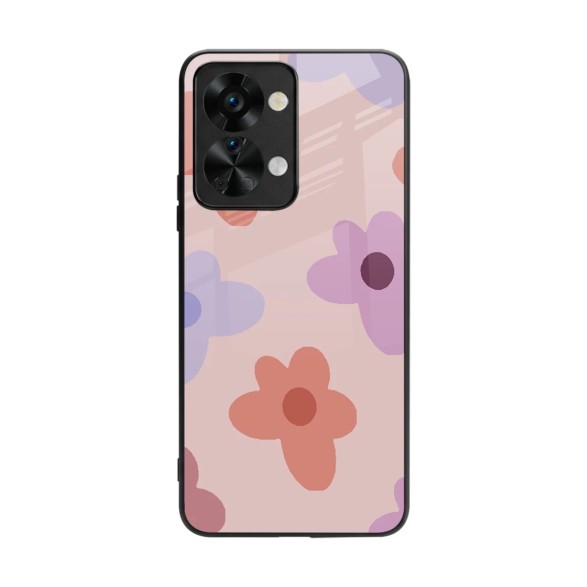 Floral Caramel back phone cover | glass case for oneplus nord 2t