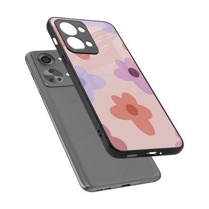 Floral Caramel sleek oneplus nord 2t cover with tempered glass back and TPU edges