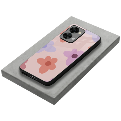 Floral Caramel stylish phone case for oneplus nord 2t | glossy glass and slim fit