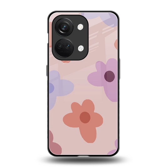 Floral Caramel back phone cover | glass case for oneplus nord 3