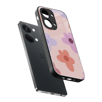 Floral Caramel sleek oneplus nord 3 cover with tempered glass back and TPU edges