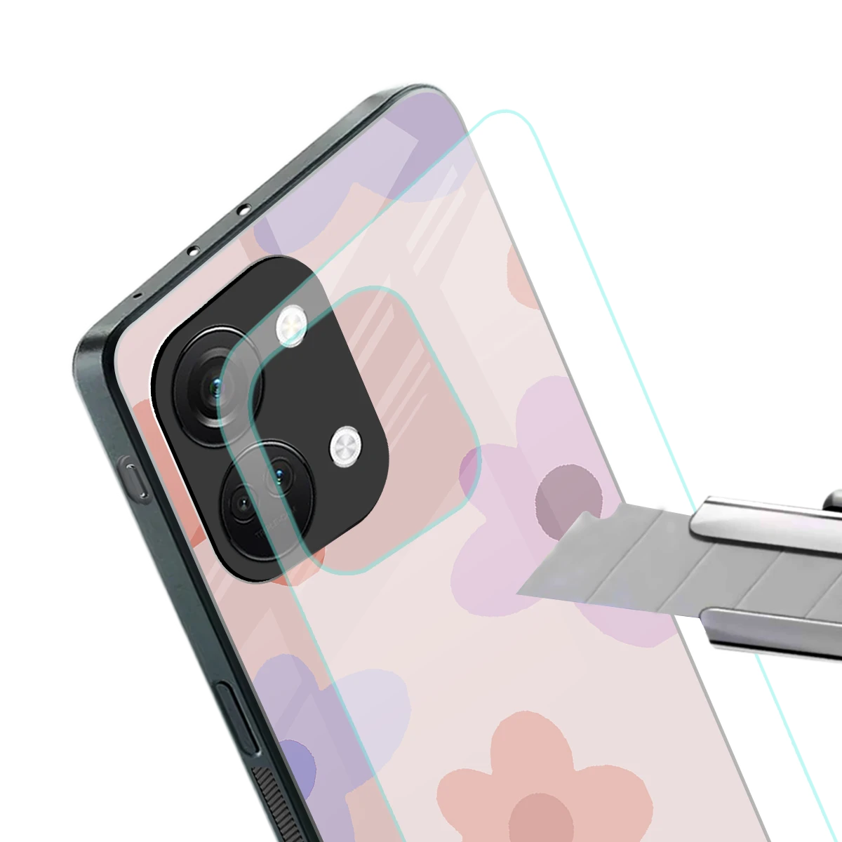 Floral Caramel stylish phone case for oneplus nord 3 | glossy glass and slim fit