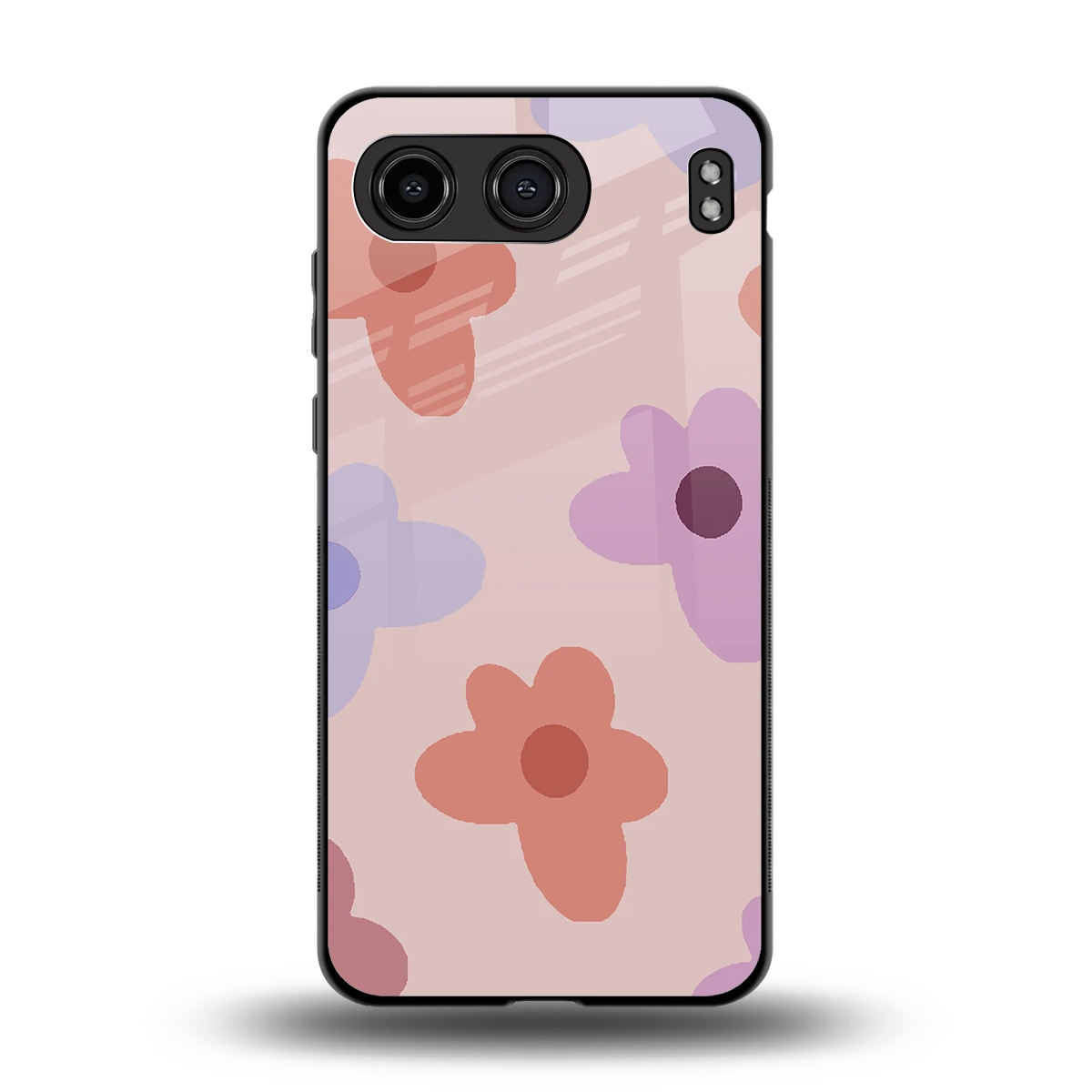 Floral Caramel back phone cover | glass case for oneplus nord 4