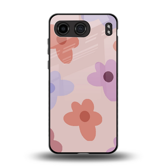 Floral Caramel back phone cover | glass case for oneplus nord 4