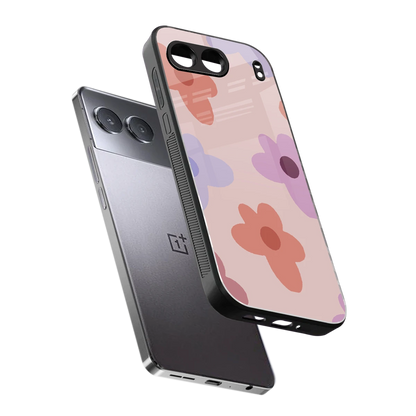 Floral Caramel sleek oneplus nord 4 cover with tempered glass back and TPU edges