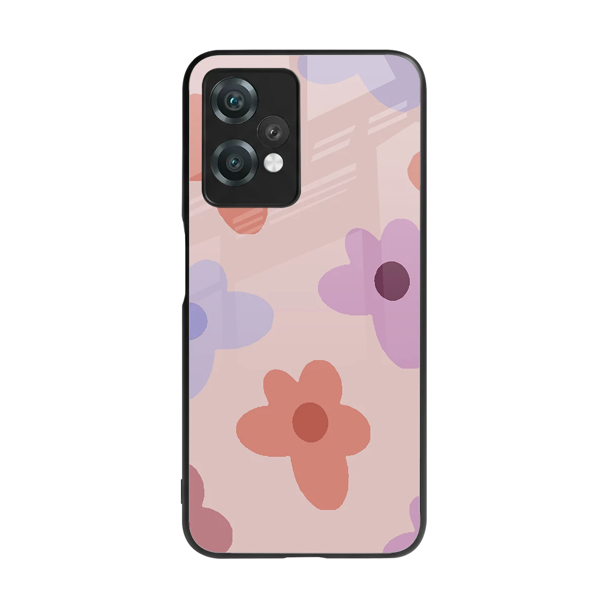 Floral Caramel back phone cover | glass case for oneplus nord ce 2 lite