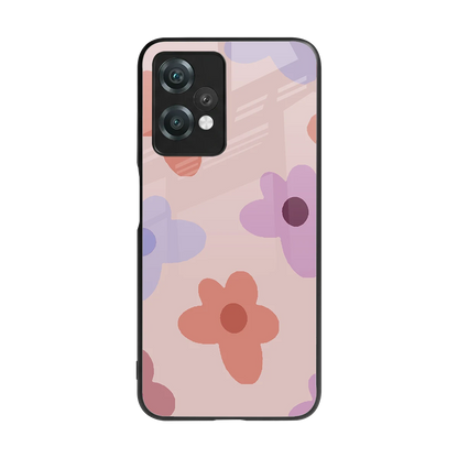 Floral Caramel back phone cover | glass case for oneplus nord ce 2 lite
