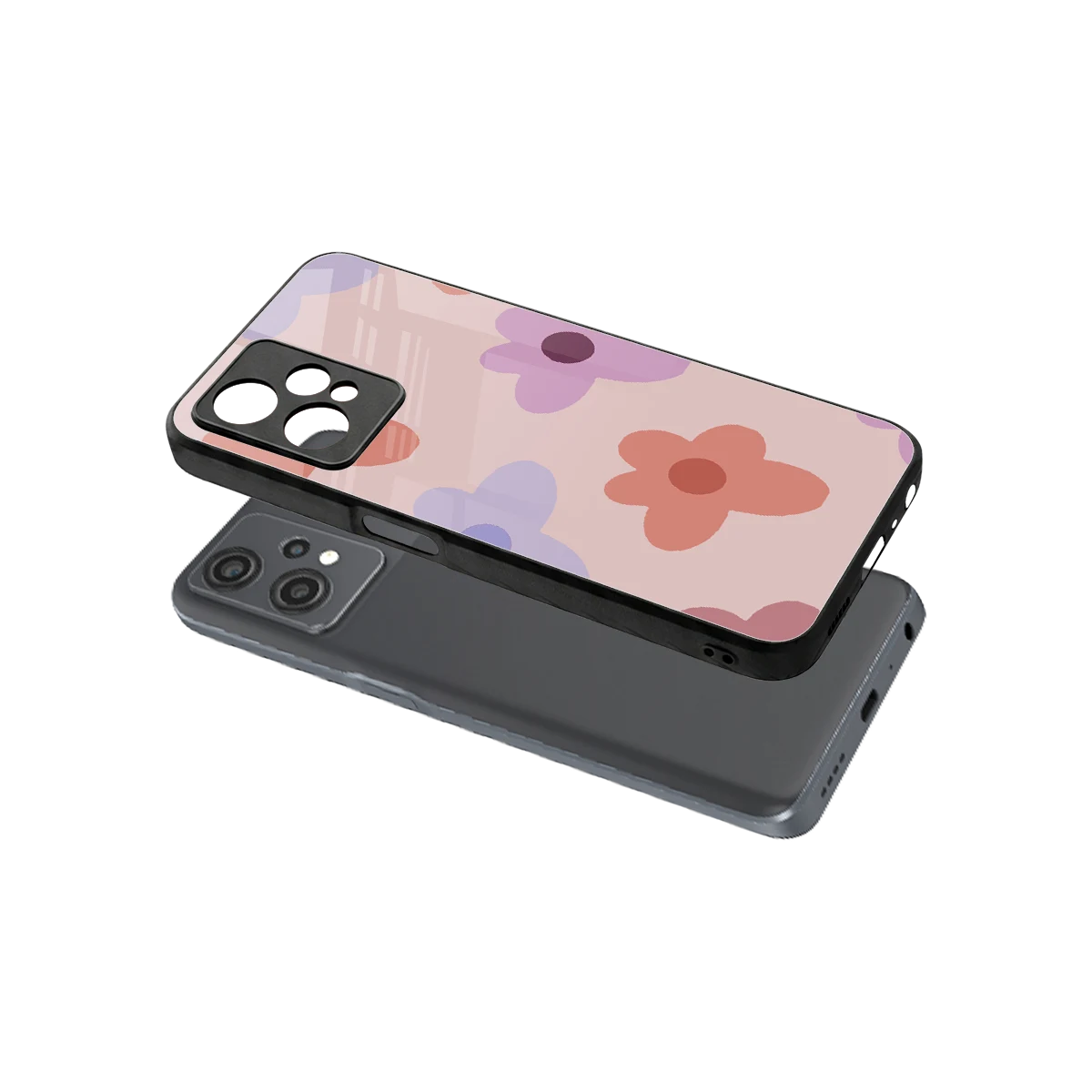 Floral Caramel sleek oneplus nord ce 2 lite cover with tempered glass back and TPU edges
