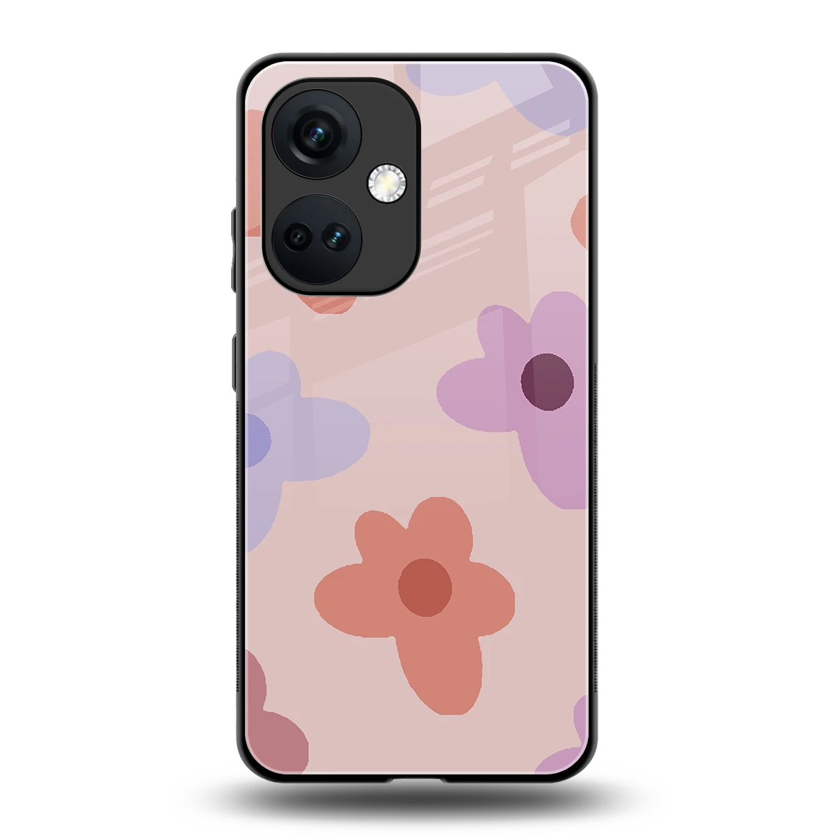 Floral Caramel back phone cover | glass case for oneplus nord ce 3