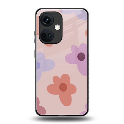 Floral Caramel back phone cover | glass case for oneplus nord ce 3