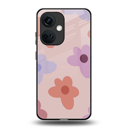 Floral Caramel back phone cover | glass case for oneplus nord ce 3